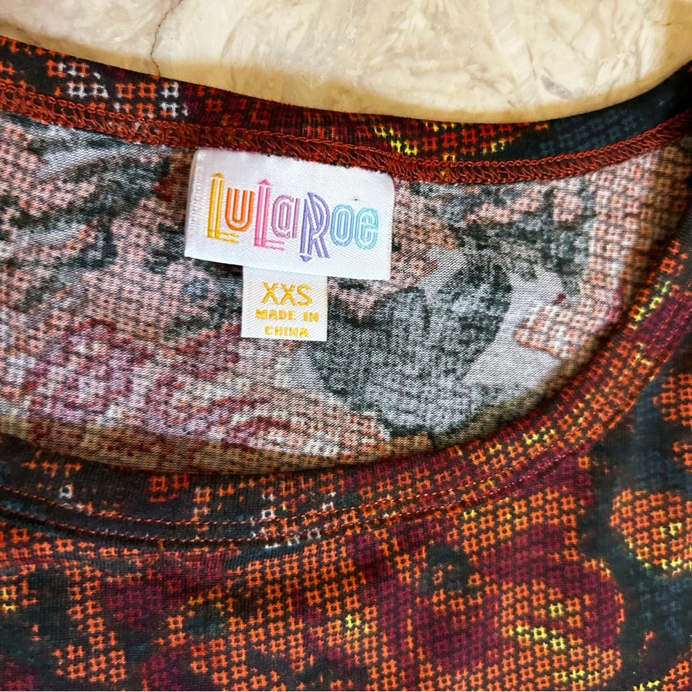 NWT LuLaRoe Julia Orange Floral Body-Con Dress Size XXS - Picture 13 of 15